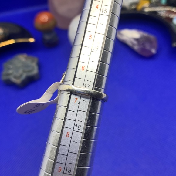 Bright Yellow Mookaite Ring, .925 Sterling Silver Overlay, Size 6.75 - Picture 12 of 13